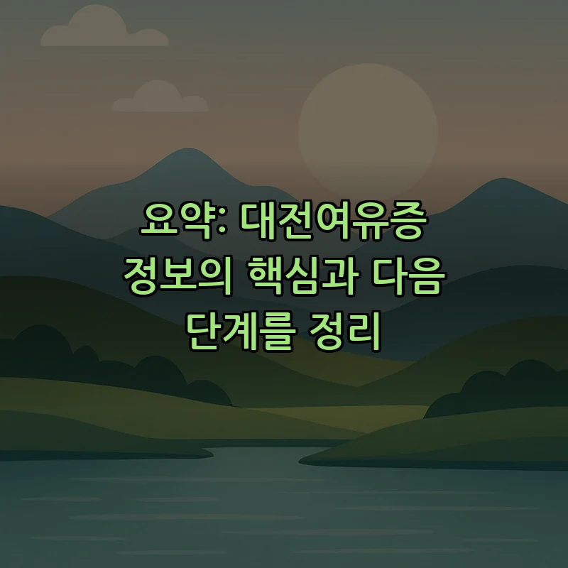 요약: 대전여유증 정보의 핵심과 다음 단계를 정리