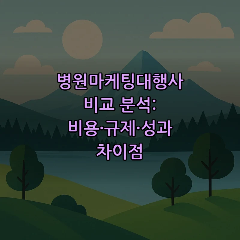 병원마케팅대행사 비교 분석: 비용·규제·성과 차이점 커버 이미지