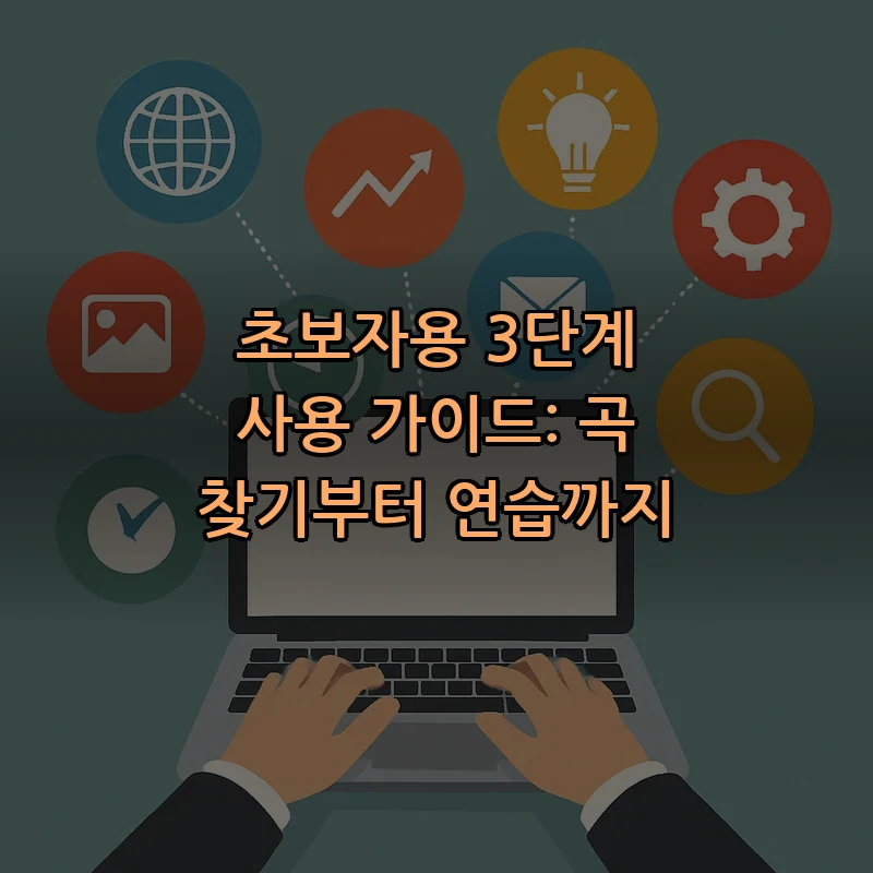 초보자용 3단계 사용 가이드: 곡 찾기부터 연습까지