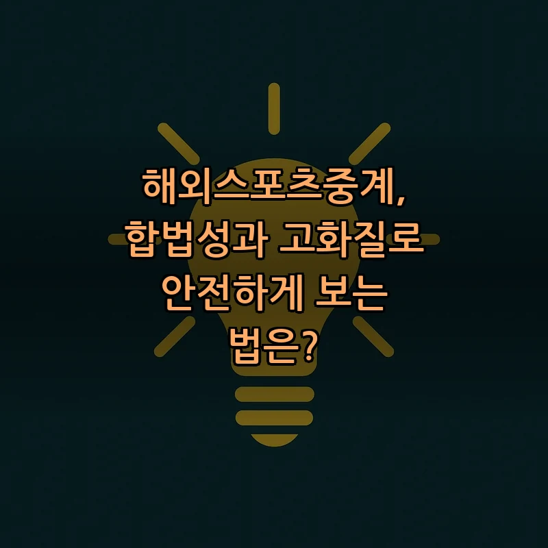 해외스포츠중계: 합법성과 고화질로 안전하게观看하는 방법