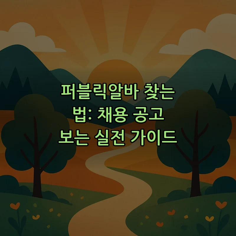퍼블릭알바 찾는 법: 채용 공고 보는 실전 가이드