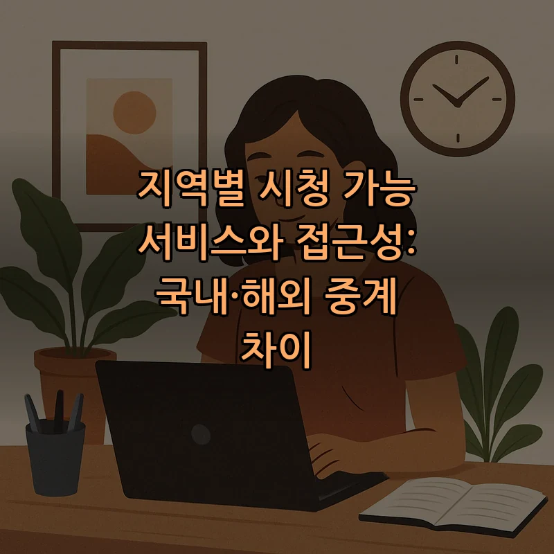 지역별 시청 가능 서비스와 접근성: 국내·해외 중계 차이