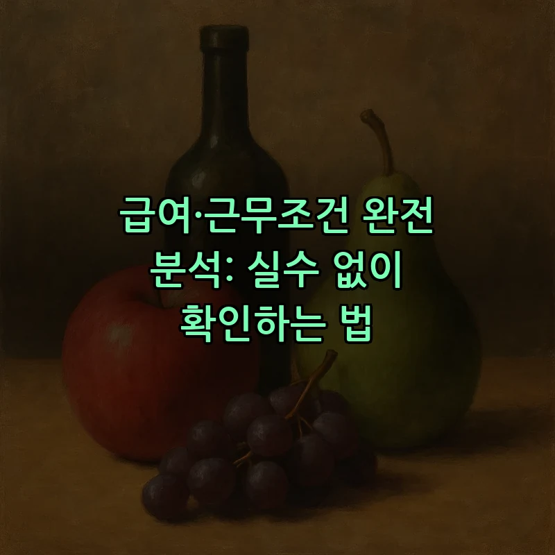 급여·근무조건 완전 분석: 실수 없이 확인하는 법