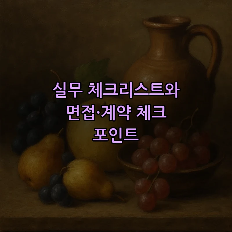 실무 체크리스트와 면접·계약 체크 포인트