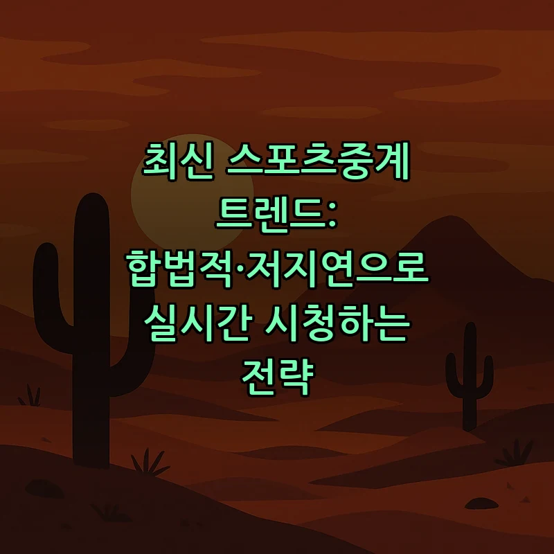 스포츠중계: 합법적 시청 방법과 저지연 전략