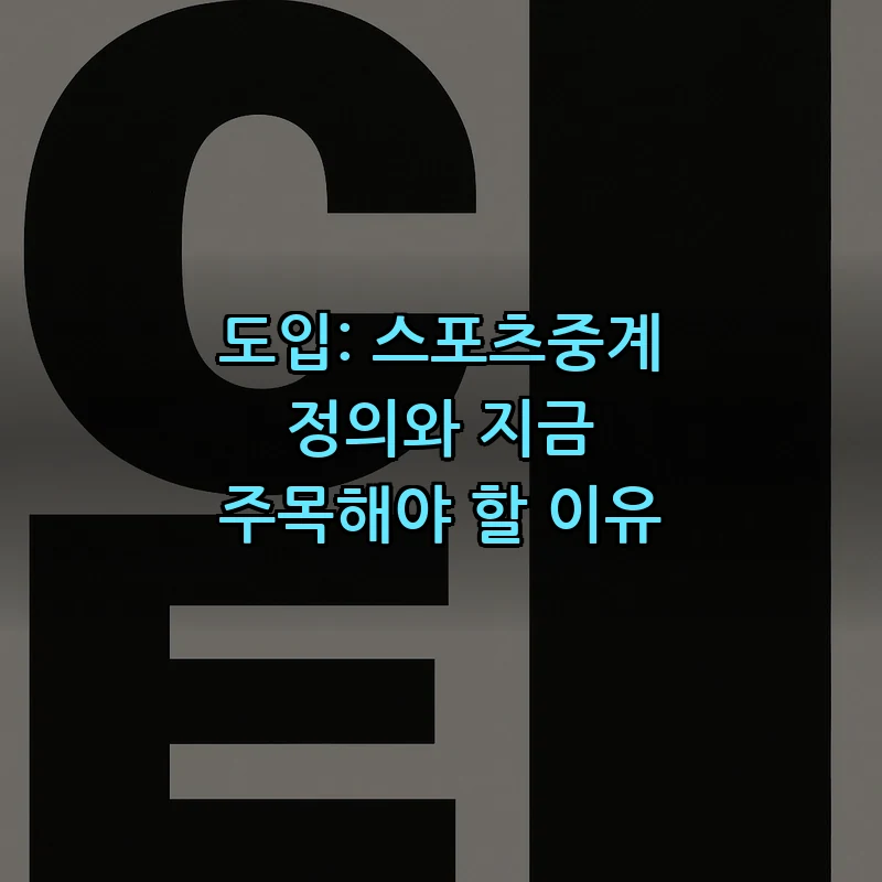 도입: 스포츠중계 정의와 지금 주목해야 할 이유