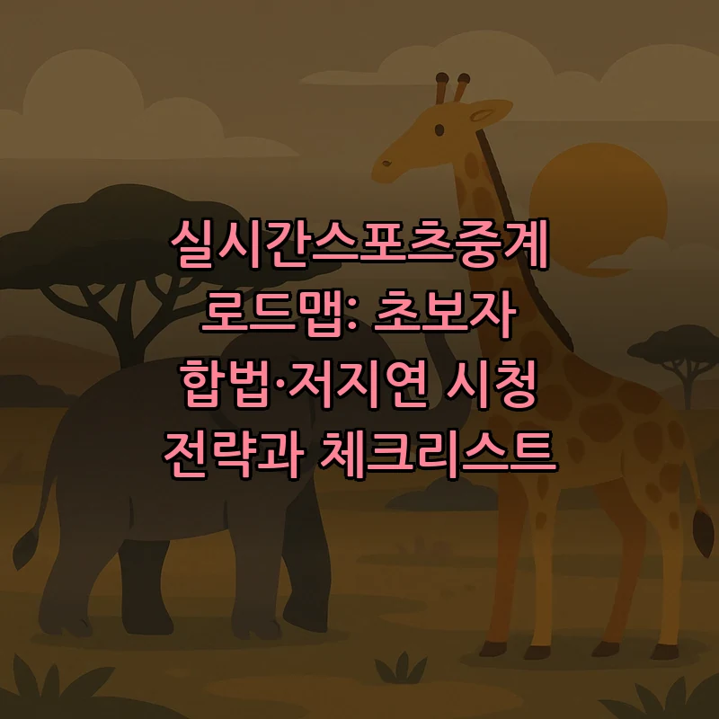 실시간스포츠중계 합법 가이드와 저지연 전략