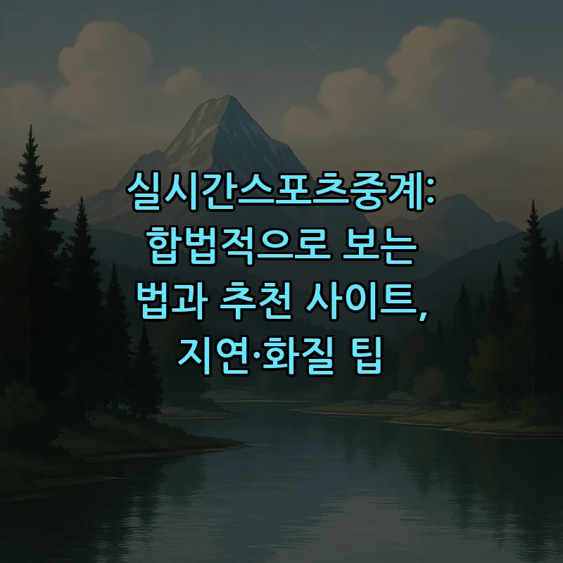 합법적으로 실시간 스포츠 중계 즐기는 방법