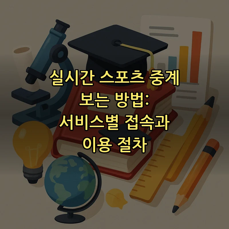 실시간 스포츠 중계 보는 방법: 서비스별 접속과 이용 절차