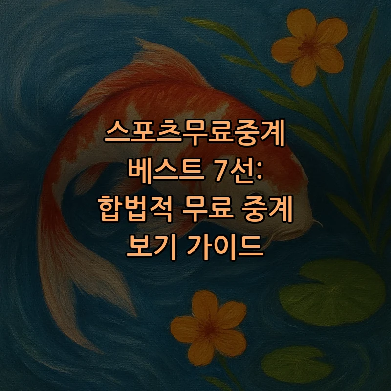 스포츠무료중계: 합법적 무료 중계 서비스 7선
