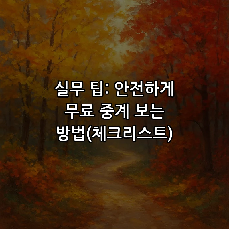 실무 팁: 안전하게 무료 중계 보는 방법(체크리스트)