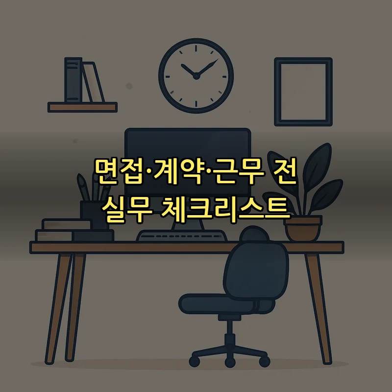 면접·계약·근무 전 실무 체크리스트