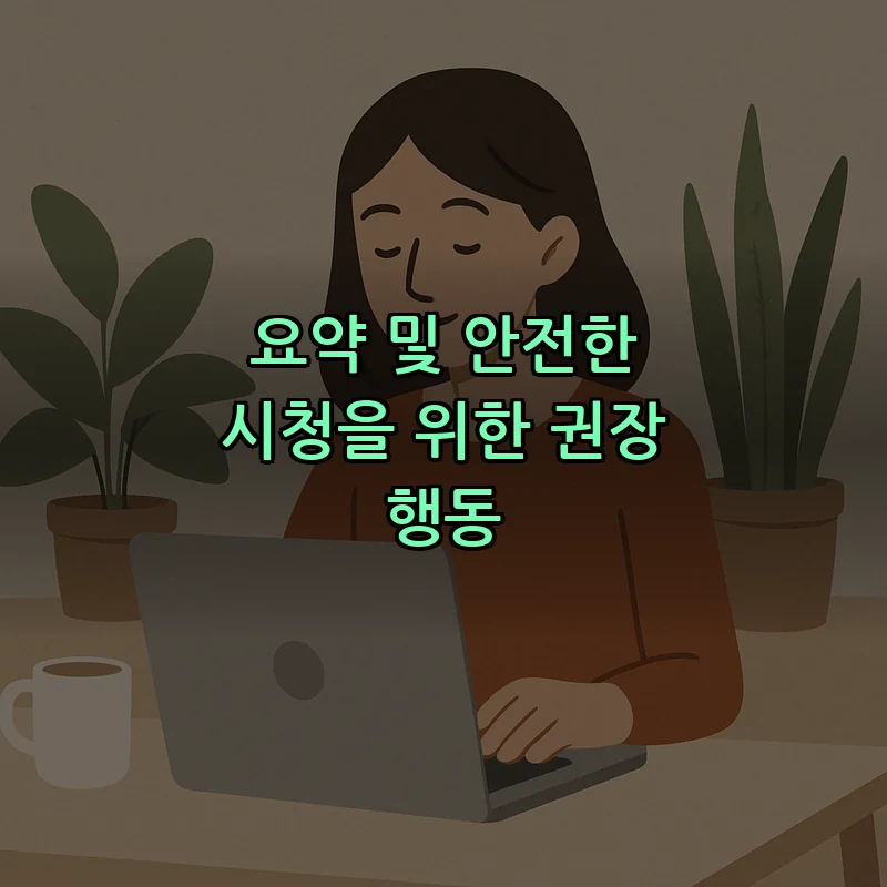 요약 및 안전한 시청을 위한 권장 행동