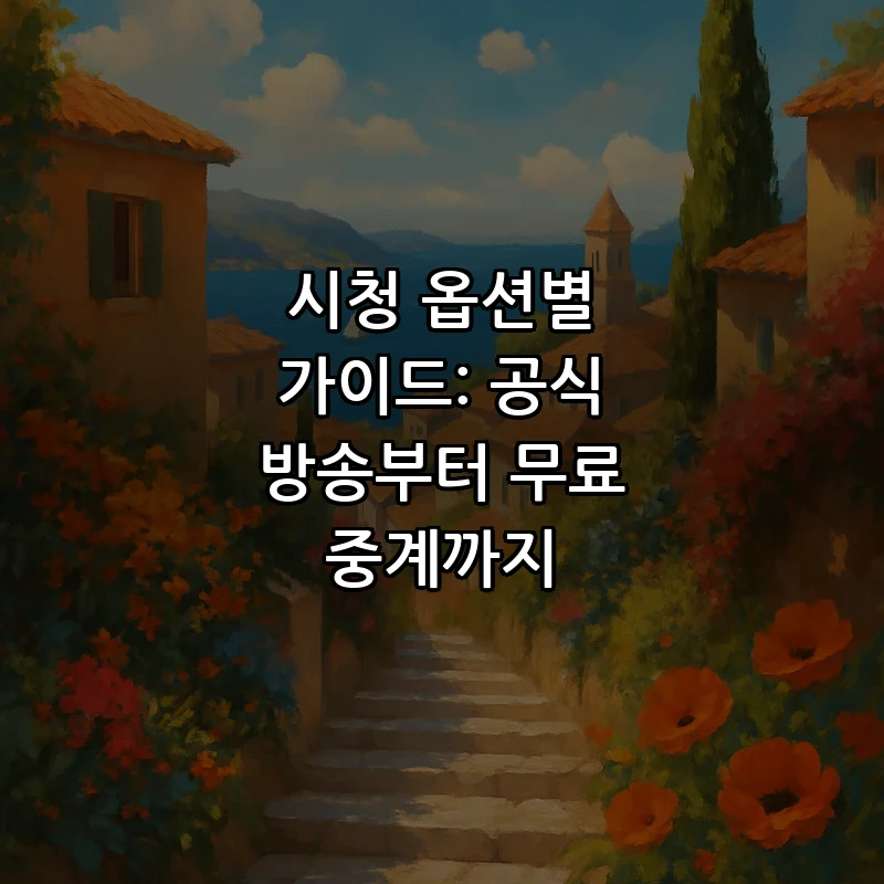 시청 옵션별 가이드: 공식 방송부터 무료 중계까지