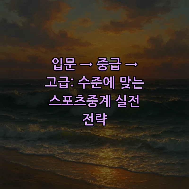 입문 → 중급 → 고급: 수준에 맞는 스포츠중계 실전 전략 커버 이미지