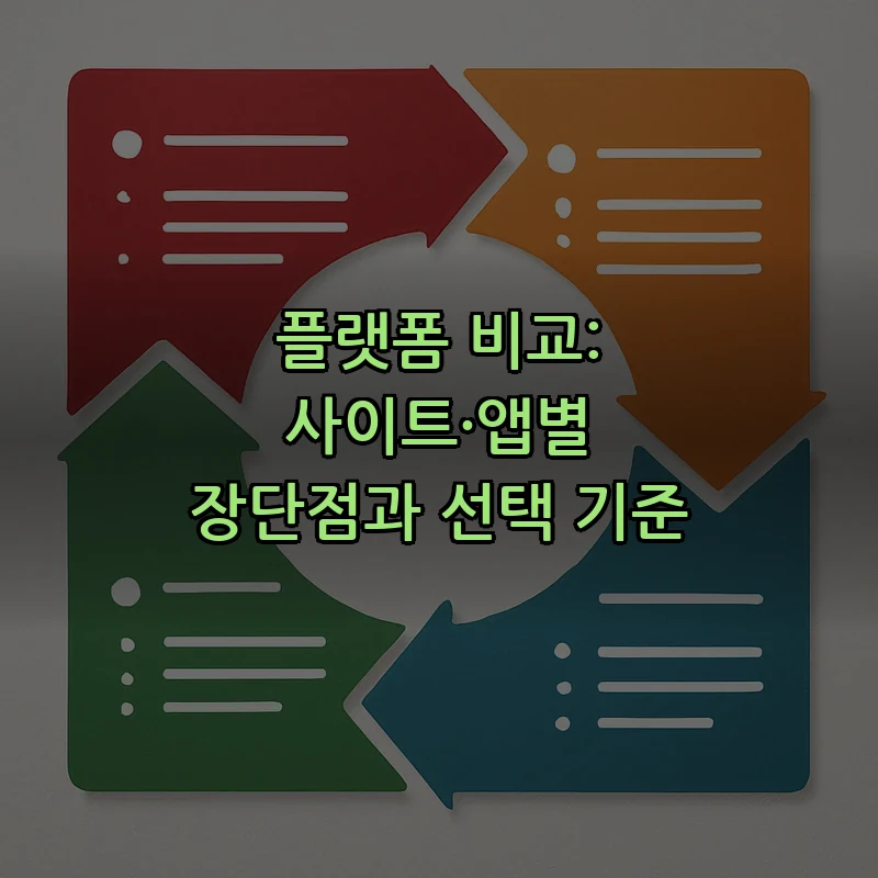 플랫폼 비교: 사이트·앱별 장단점과 선택 기준