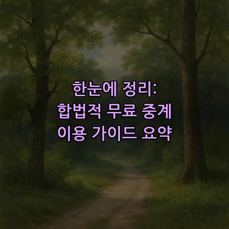 한눈에 정리: 합법적 무료 중계 이용 가이드 요약