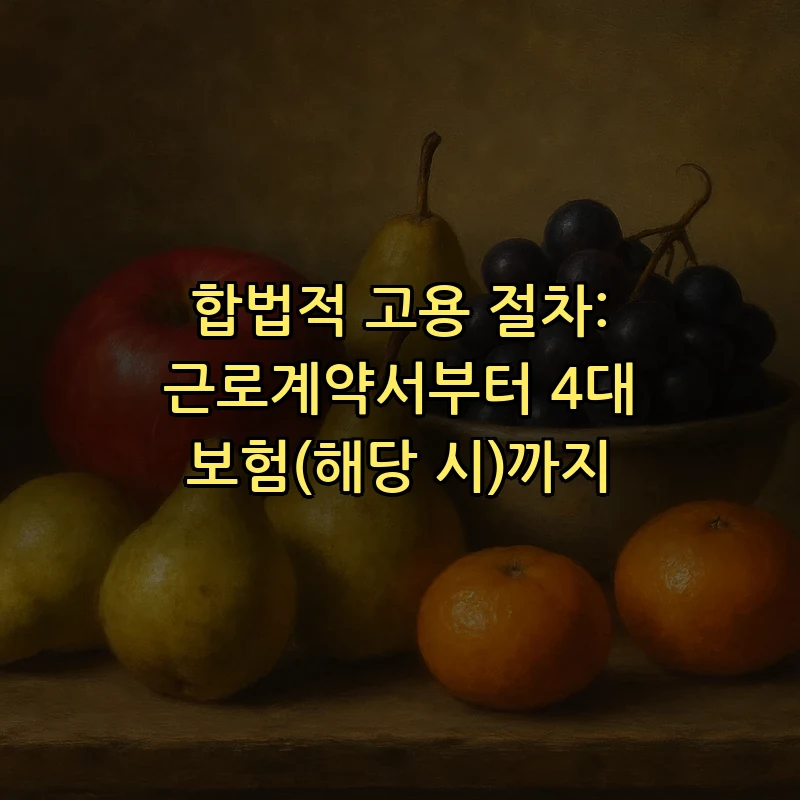 합법적 고용 절차: 근로계약서부터 4대 보험(해당 시)까지