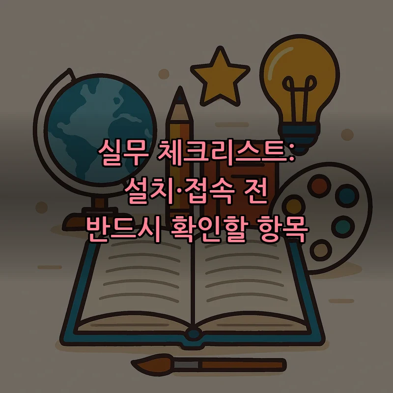 실무 체크리스트: 설치·접속 전 반드시 확인할 항목