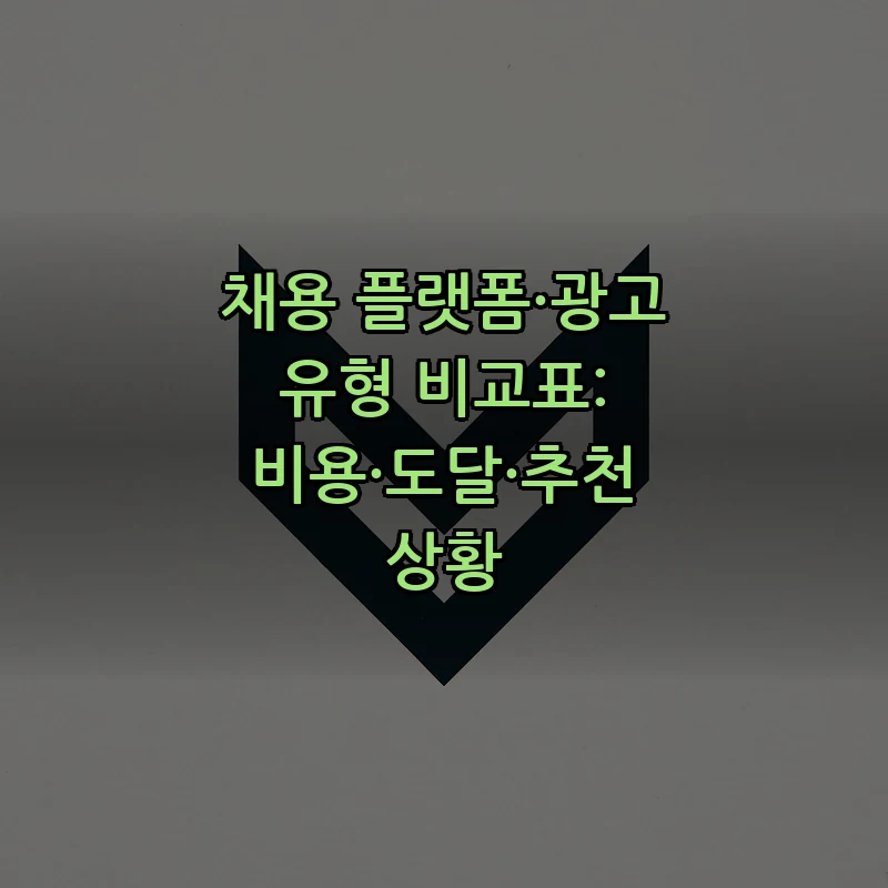 채용 플랫폼·광고 유형 비교표: 비용·도달·추천 상황