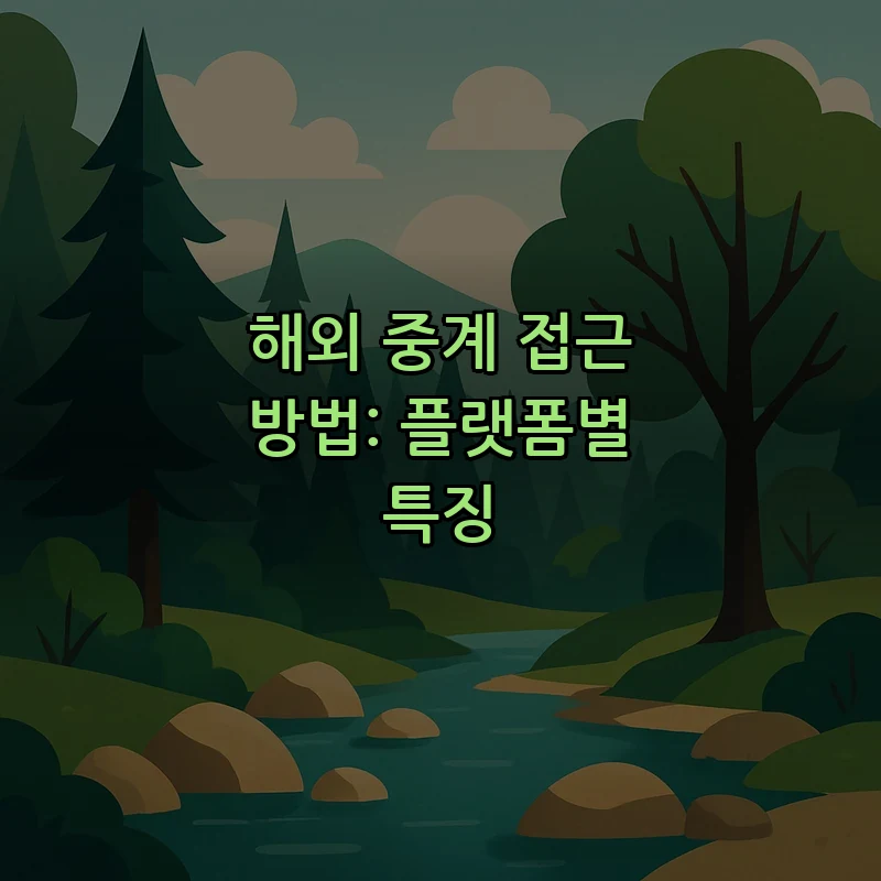 해외 중계 접근 방법: 플랫폼별 특징
