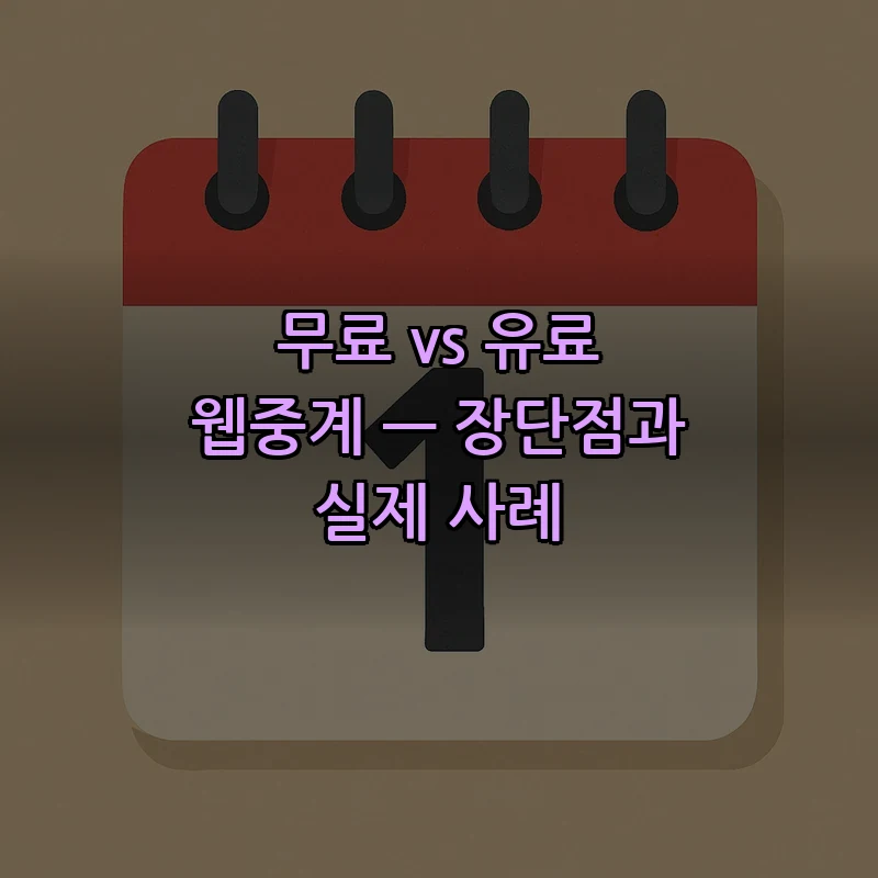 무료 vs 유료 웹중계 — 장단점과 실제 사례