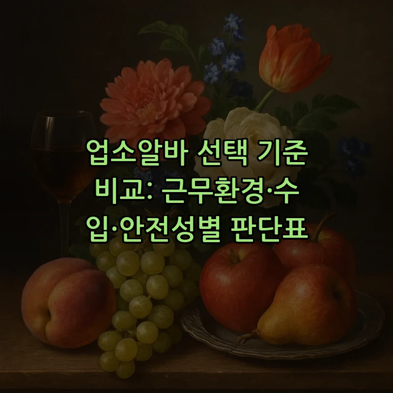 업소알바 선택 기준 비교: 근무환경·수입·안전성별 판단표