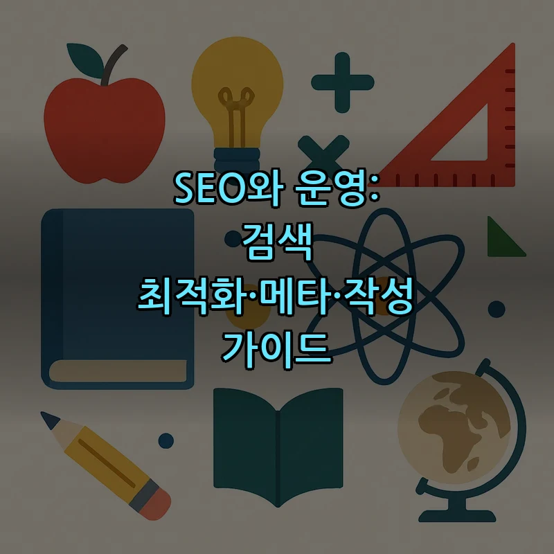 SEO와 운영: 검색 최적화·메타·작성 가이드