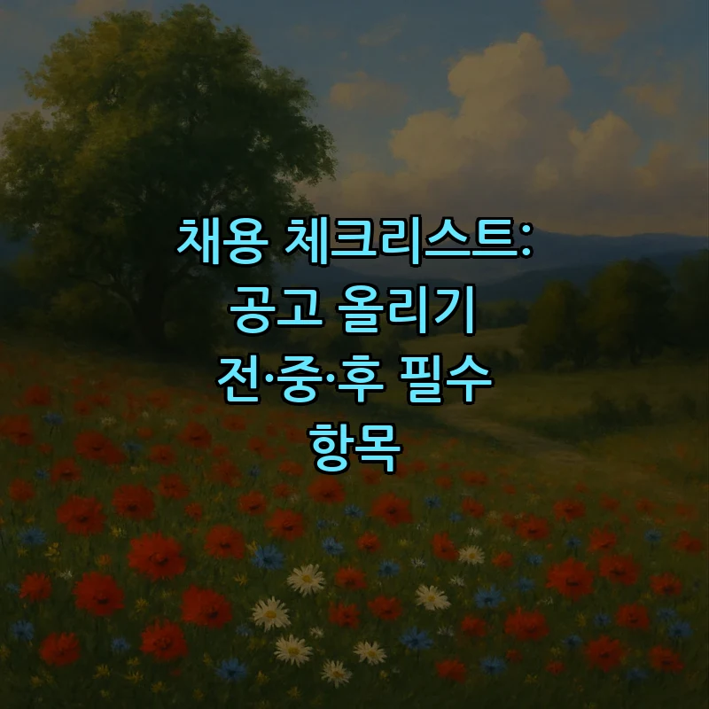 채용 체크리스트: 공고 올리기 전·중·후 필수 항목