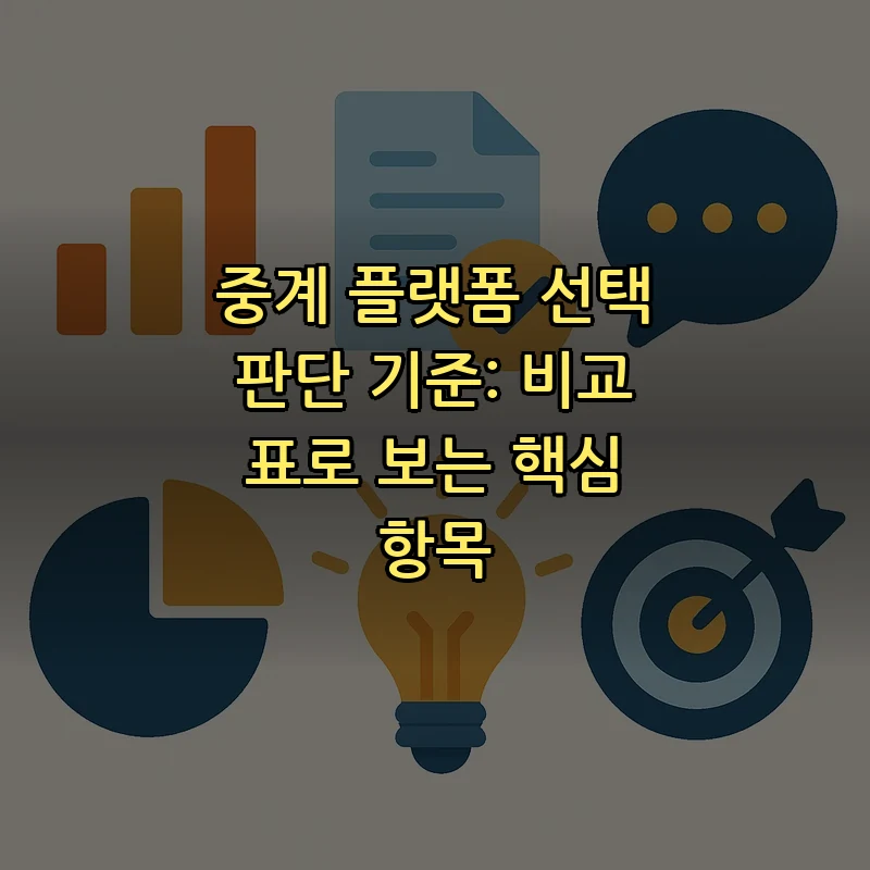 중계 플랫폼 선택 판단 기준: 비교 표로 보는 핵심 항목
