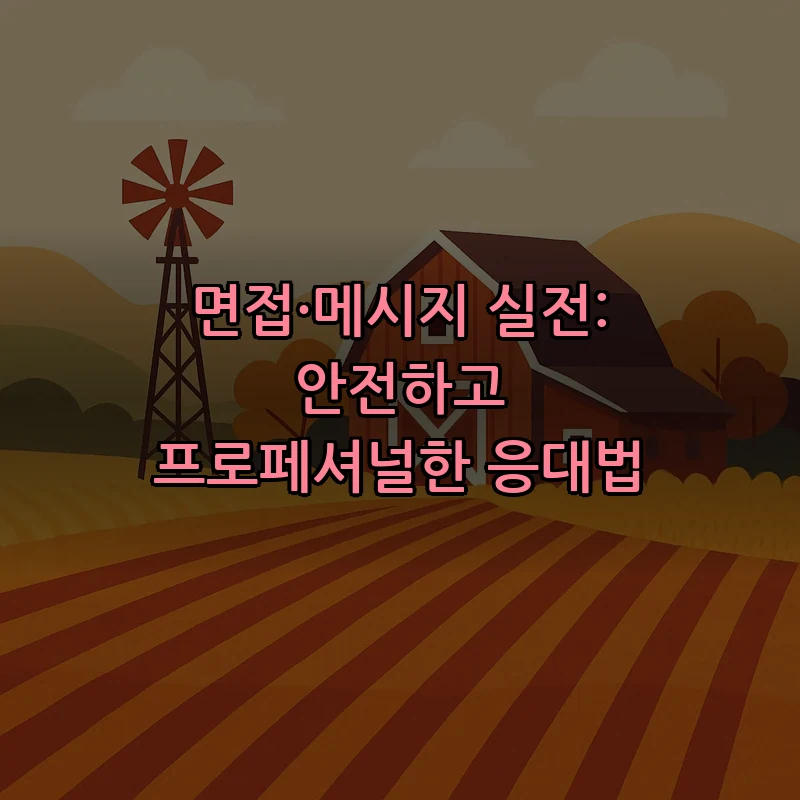면접·메시지 실전: 안전하고 프로페셔널한 응대법