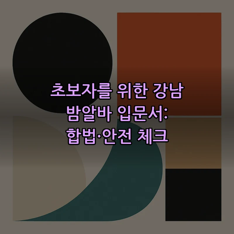 초보자를 위한 강남 밤알바 입문서: 합법·안전 체크 커버 이미지