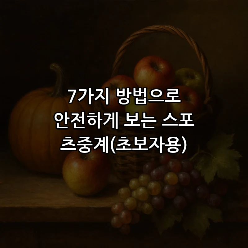 7가지 방법으로 안전하게 보는 스포츠중계(초보자용) 커버 이미지