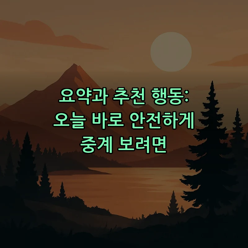 요약과 추천 행동: 오늘 바로 안전하게 중계 보려면