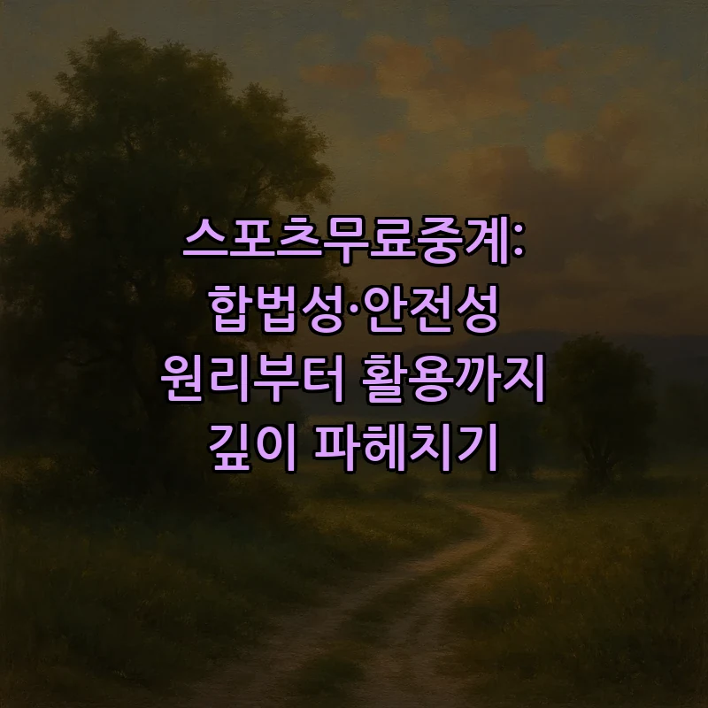 스포츠무료중계: 합법성·안전성 원리부터 활용까지 깊이 파헤치기 커버 이미지