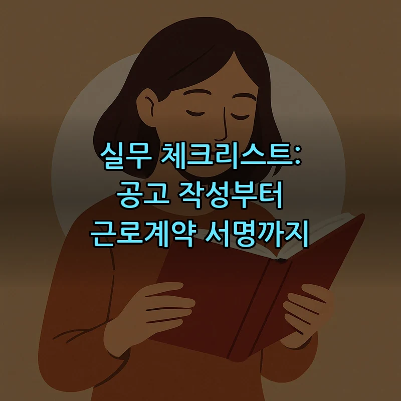 실무 체크리스트: 공고 작성부터 근로계약 서명까지