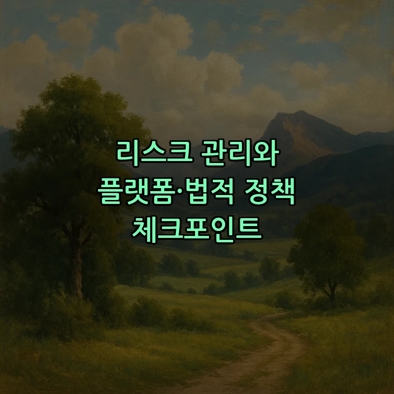 리스크 관리와 플랫폼·법적 정책 체크포인트