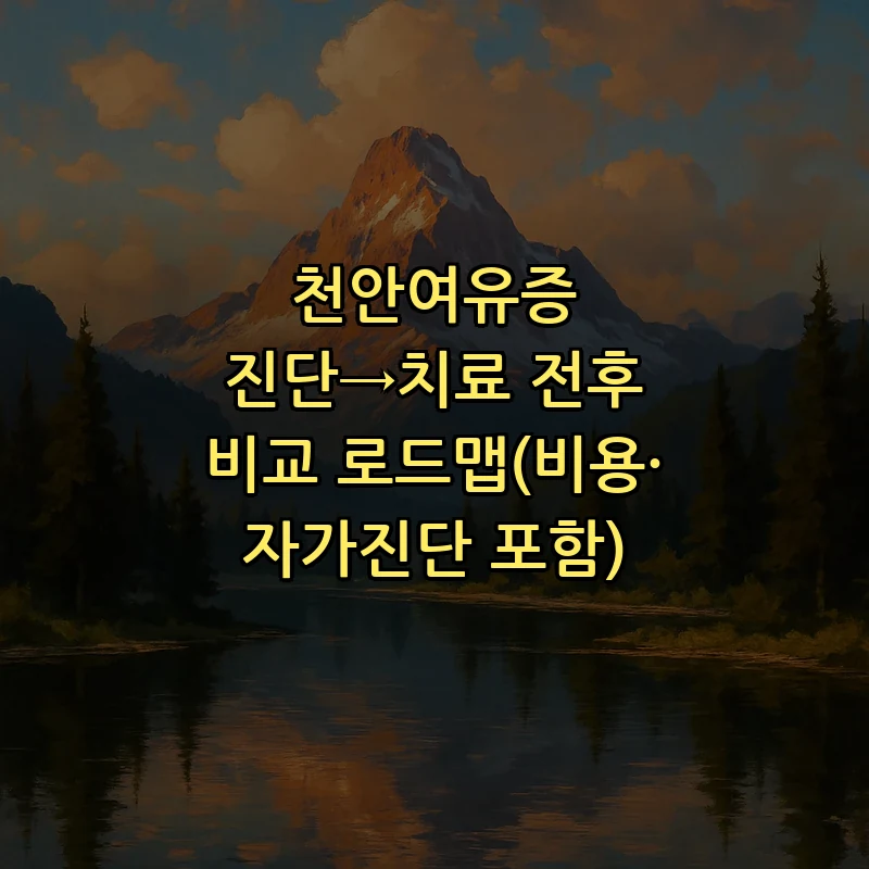 천안여유증 진단→치료 전후 비교 로드맵(비용·자가진단 포함) 커버 이미지