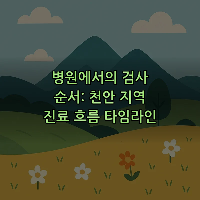 병원에서의 검사 순서: 천안 지역 진료 흐름 타임라인