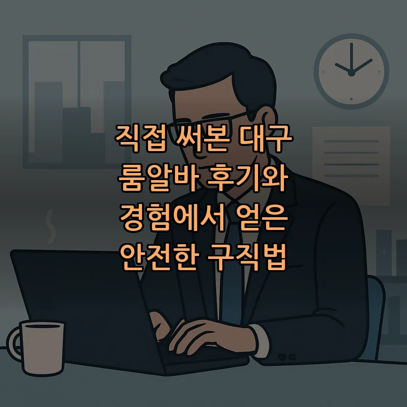 직접 써본 대구 룸알바 후기와 경험에서 얻은 안전한 구직법 커버 이미지