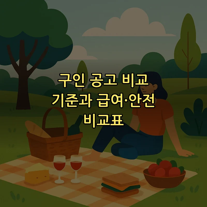 구인 공고 비교 기준과 급여·안전 비교표