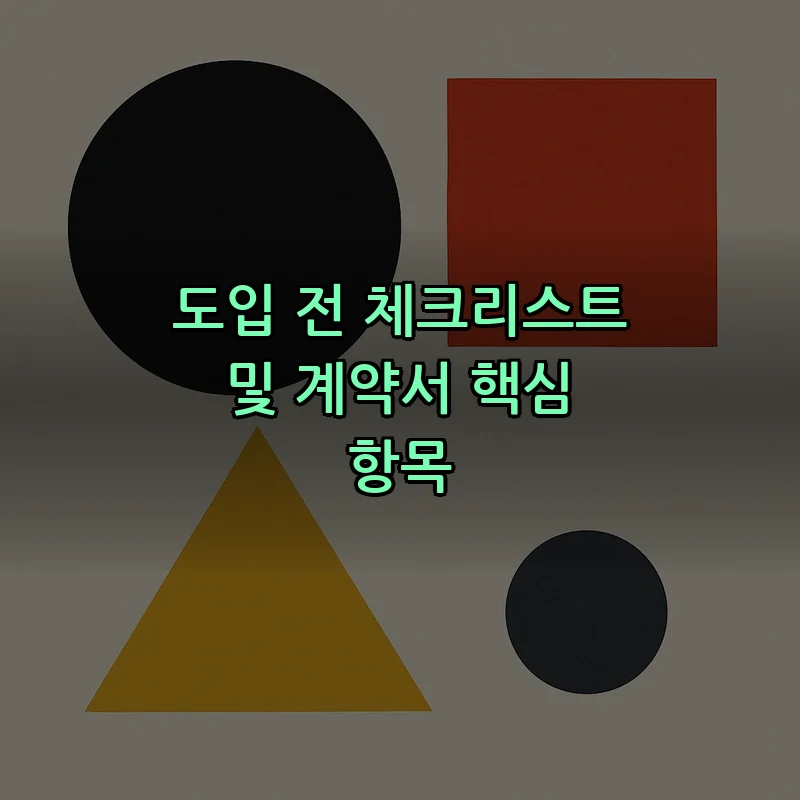 도입 전 체크리스트 및 계약서 핵심 항목