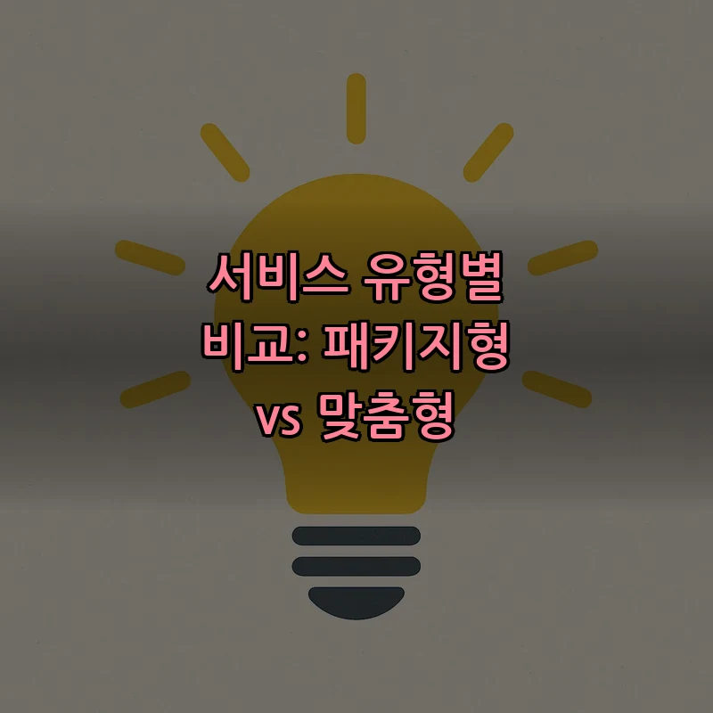 서비스 유형별 비교: 패키지형 vs 맞춤형