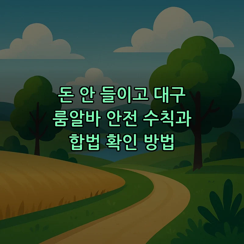 대구 룸알바 안전 수칙과 합법성 확인 방법