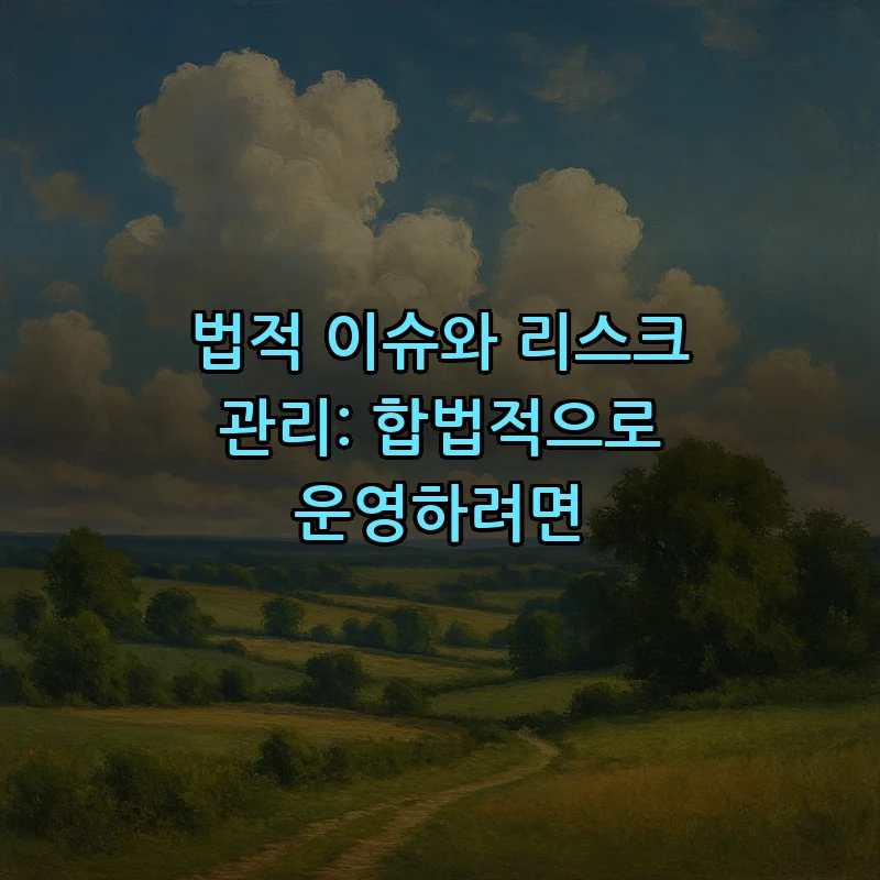법적 이슈와 리스크 관리: 합법적으로 운영하려면
