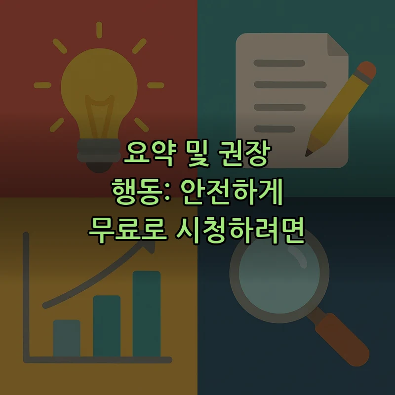 요약 및 권장 행동: 안전하게 무료로 시청하려면