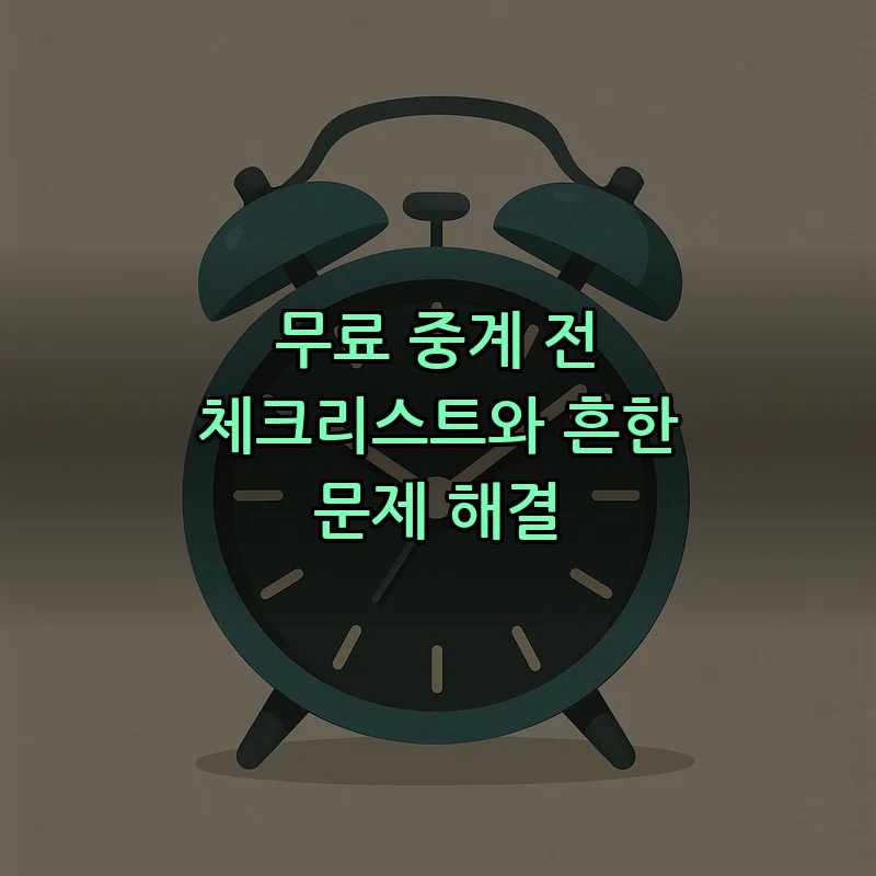 무료 중계 전 체크리스트와 흔한 문제 해결