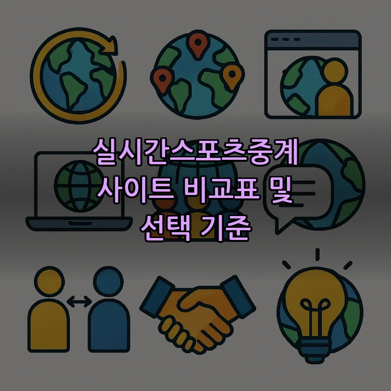 실시간스포츠중계 사이트 비교표 및 선택 기준