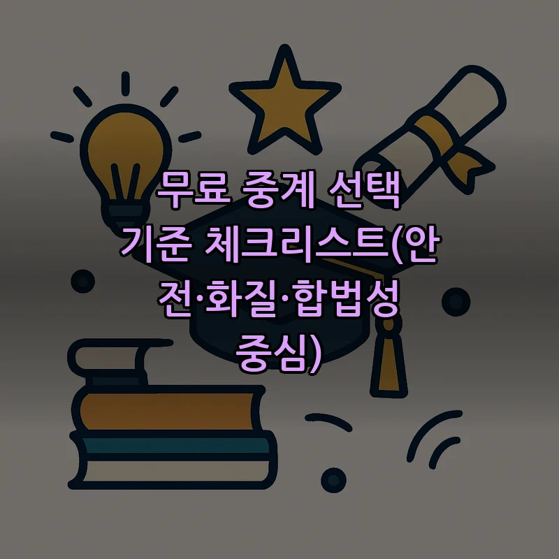 무료 중계 선택 기준 체크리스트(안전·화질·합법성 중심)