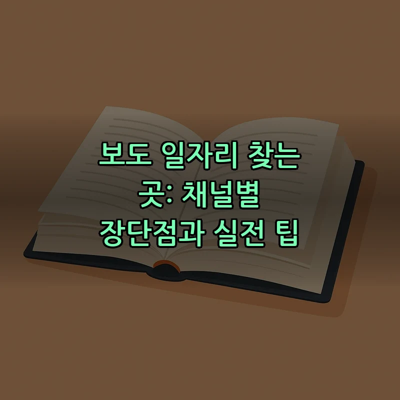 보도 일자리 찾는 곳: 채널별 장단점과 실전 팁